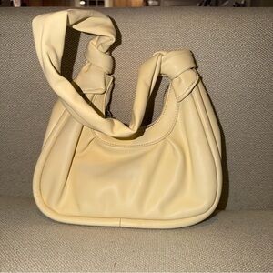 Elegant Cream Yellow Faux Leather Women's Handbag